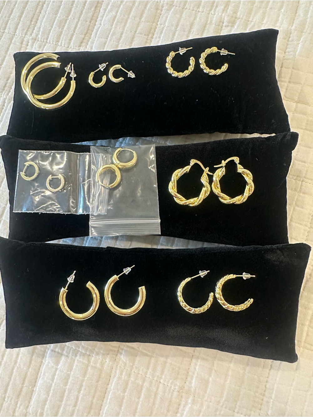 ALL included, Lightweight Gold Tone Earrings (8 pairs )